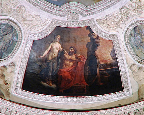 LE FEU.VENUS RECEVANT DES MAINS DE VULCAIN LES ARMES QU'IL A FORGEES POUR ENEE_0