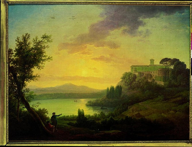 PAYSAGE ; EFFET DE SOLEIL COUCHANT_0