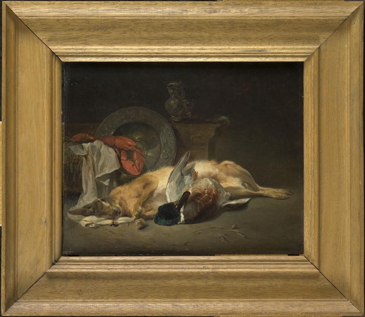 Nature morte : gibier et plat d'orfèvrerie_0