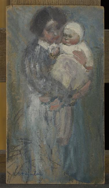 Femme portant un enfant dans ses bras_0