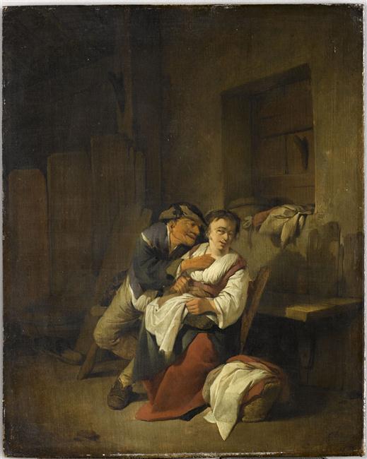 Couple dans un intérieur rustique_0
