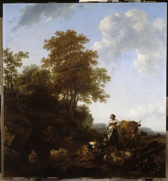 Bergère trayant une chèvre_0