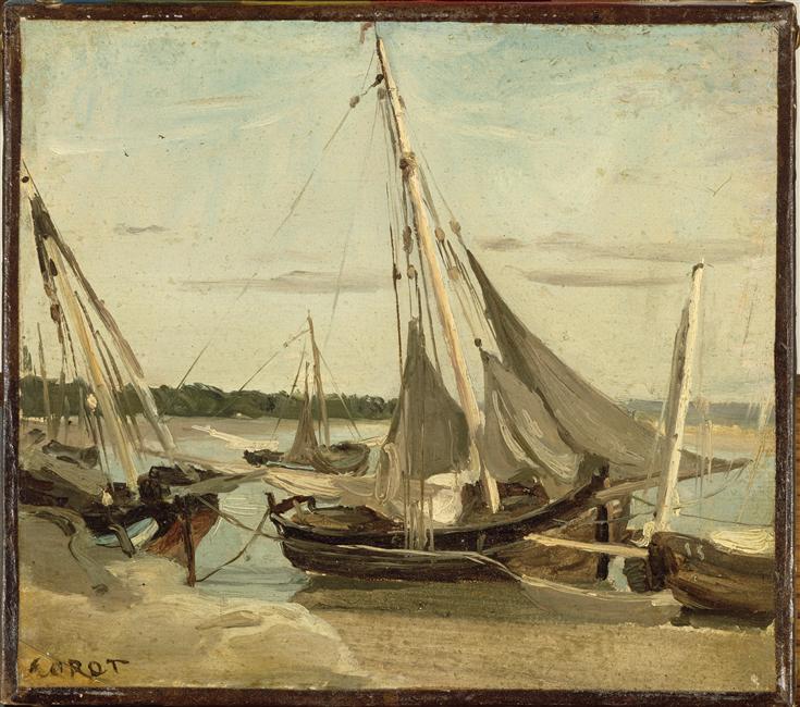 TROUVILLE. BATEAUX DE PECHE ECHOUES DANS LE CHENAL_0