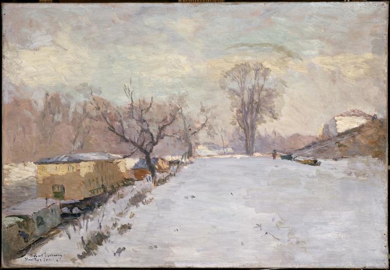 ROUTE AU BORD DE LA SEINE, A NEUILLY, EN HIVER_0