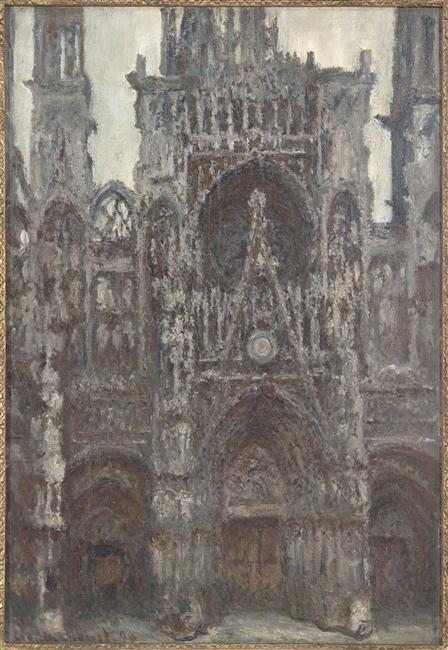 La cathédrale de Rouen ; le portail vu de face ; harmonie brune_0