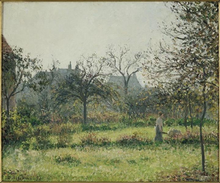 Femme dans un verger. Matinée d'automne, jardin d'Eragny_0