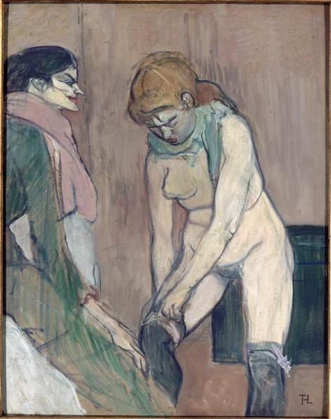 Femme tirant son bas_0