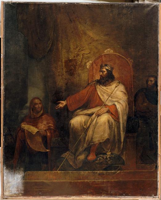 CHARLEMAGNE PRESENTE SES PREMIERS CAPITULAIRES A L'ASSEMBLEE DES FRANCS.779_0
