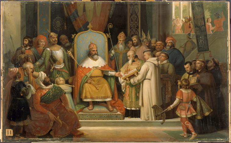 ALCUIN PRESENTE A CHARLEMAGNE.780_0