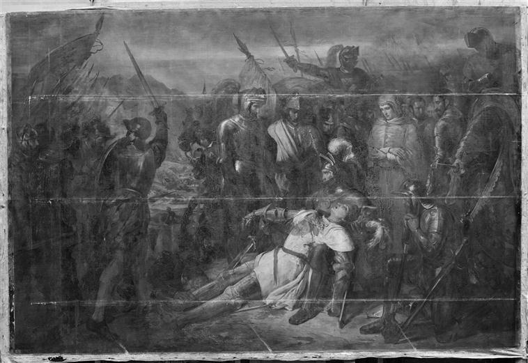 MORT DE GASTON DE FOIX A LA BATAILLE DE RAVENNE.11 AVRIL 1512, Ary Scheffer, 1824