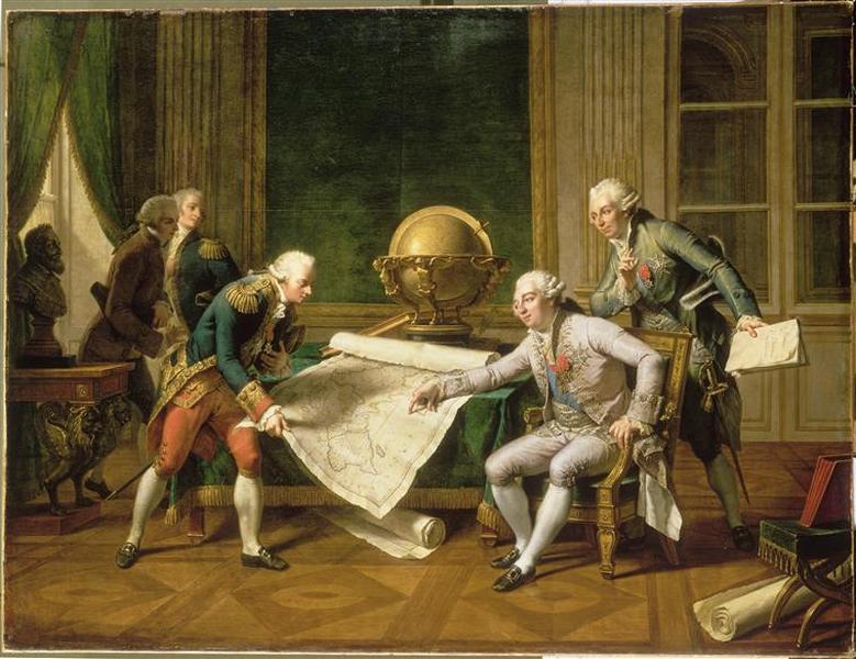 LOUIS XVI DONNANT DES INSTRUCTIONS A LA PEROUSE. 29 JUIN 1785_0