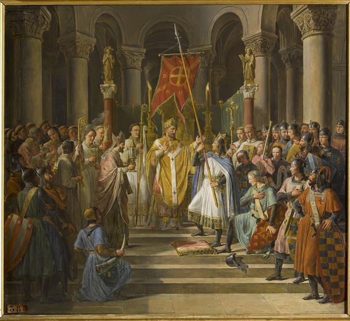 PHILIPPE AUGUSTE PREND L'ORIFLAMME A SAINT-DENIS. 24 JUIN 1190_0