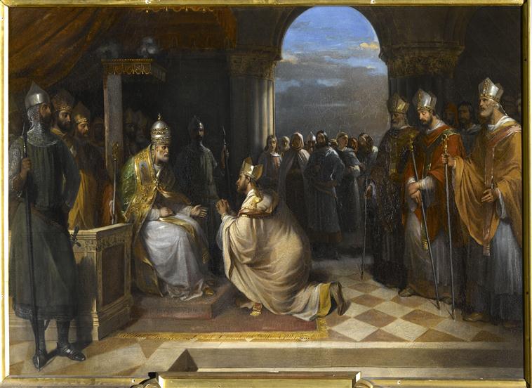 LE PAPE EUGENE III RECOIT LES AMBASSADEURS DU ROI DE JERUSALEM. 1145_0