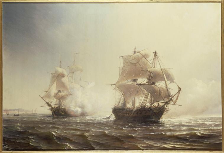 COMBAT DE LA FREGATE FRANCAISE 'L'EMBUSCADE' CONTRE LA FREGATE ANGLAISE 'LE BOSTON'.30 JUILLET 1793_0