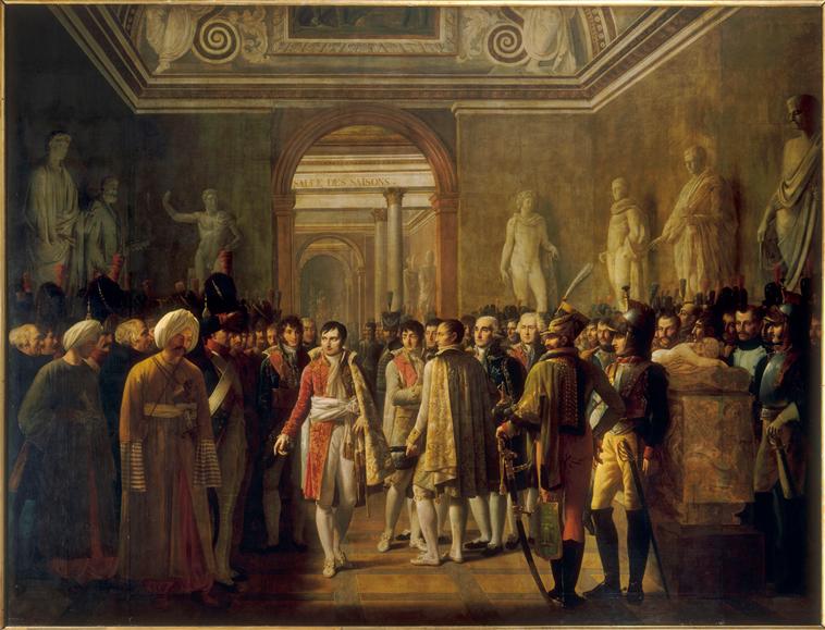 NAPOLEON RECOIT AU LOUVRE LES DEPUTES DE L'ARMEE APRES SON COURONNEMENT.8 DECEMBRE 1804_0