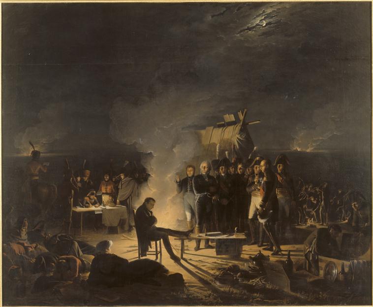 BIVOUAC DE NAPOLEON SUR LE CHAMP DE BATAILLE DE WAGRAM.NUIT DU 5 AU 6 JUILLET 1809_0