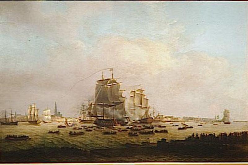 NAPOLEON ET MARIE-LOUISE VISITENT L'ESCADRE MOUILLEE DANS L'ESCAUT DEVANT ANVERS.1ER MAI 1810_0