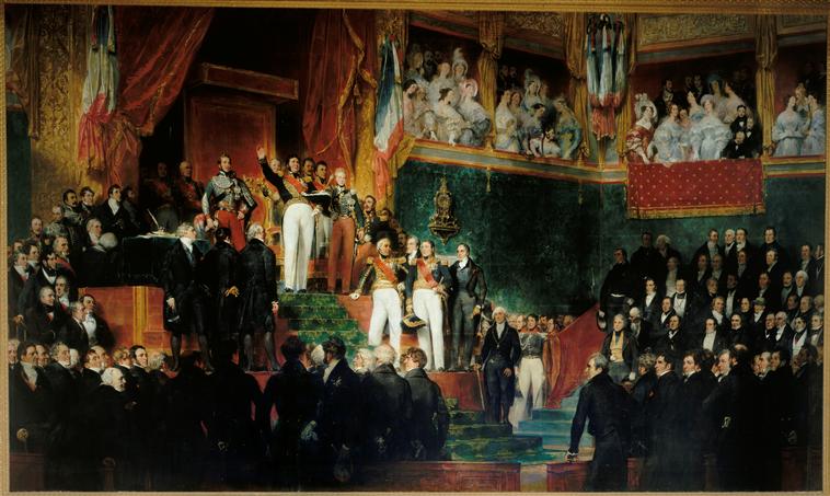 LE ROI PRETE SERMENT, EN PRESENCE DES CHAMBRES, DE MAINTENIR LA CHARTE DE 1830. 9 AOUT 1830_0