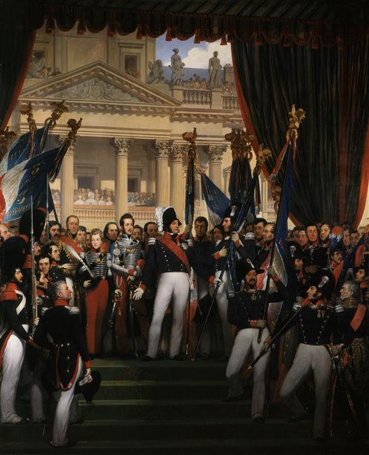 LE ROI DONNE LES DRAPEAUX A LA GARDE NATIONALE DE PARIS ET DE LA BANLIEUE. 29 AOUT 1830, Joseph Désiré Court, 1836