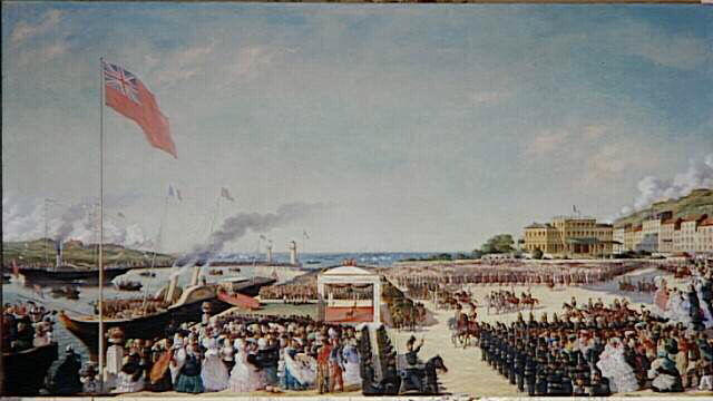 Napoléon III accueille la reine Victoria dans le port de Boulogne, 18 août 1855 ; Réception de la Reine Victoria à Boulogne-sur-Mer (autre titre)_0