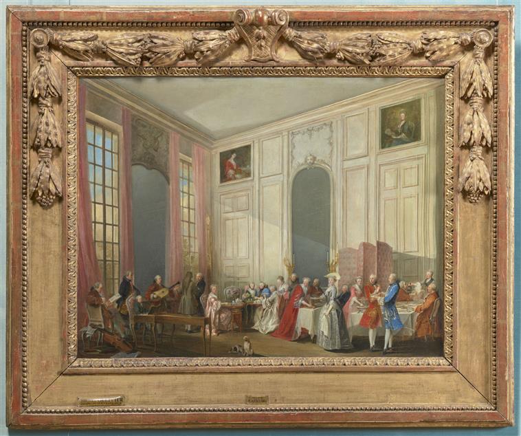 LE THE A L'ANGLAISE DANS LE SALON DES QUATRE GLACES, AU TEMPLE, AVEC TOUTE LA COUR DU PRINCE DE CONTI.1766_1