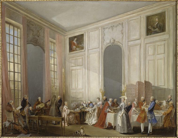 LE THE A L'ANGLAISE DANS LE SALON DES QUATRE GLACES, AU TEMPLE, AVEC TOUTE LA COUR DU PRINCE DE CONTI.1766_0