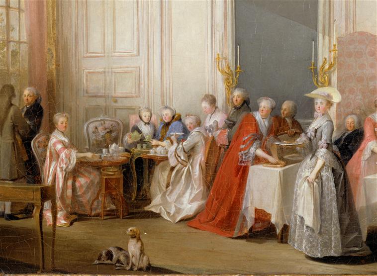 LE THE A L'ANGLAISE DANS LE SALON DES QUATRE GLACES, AU TEMPLE, AVEC TOUTE LA COUR DU PRINCE DE CONTI.1766_3