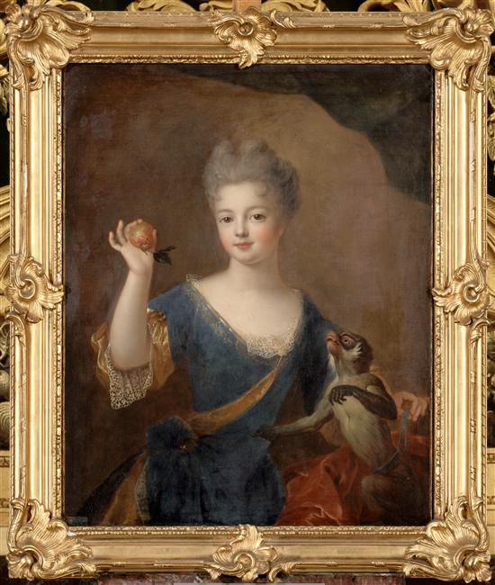 Princesse inconnue présentant une pomme à un singe ; Marie-Anne de Bourbon-Conti, duchesse de Bourbon (1689-1720) (ancien titre)_0