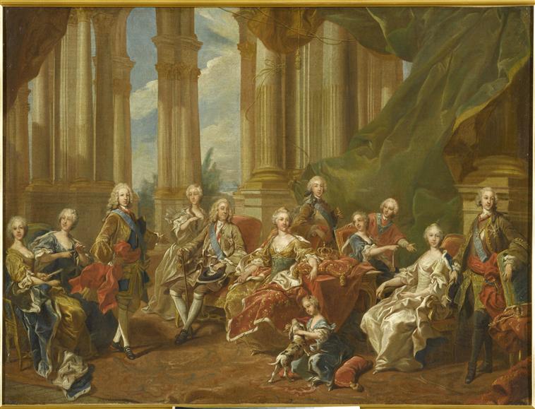 PHILIPPE V, ROI D'ESPAGNE, ET SA FAMILLE EN 1745_0