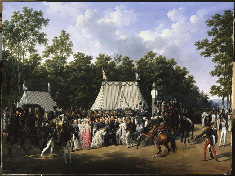 ENTREVUE DE LOUIS XVIII AVEC CAROLINE-FERDINANDE-LOUISE, PRINCESSE DES DEUX-SICILES, A LA CROIX DE SAINT-HEREM, DANS LA FORET DE FONTAINEBLEAU.15 JUIN 1816_0