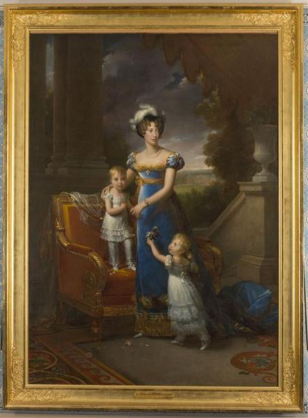 LA DUCHESSE DE BERRY ET SES ENFANTS DEVANT LE CHATEAU DE ROSNY_1