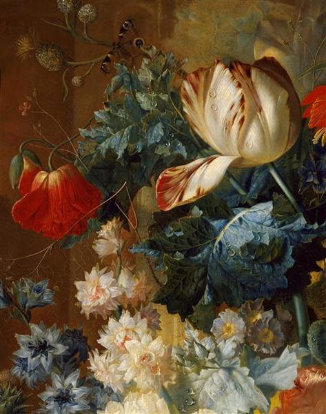 Fleurs dans un vase et nid d'oiseau_1