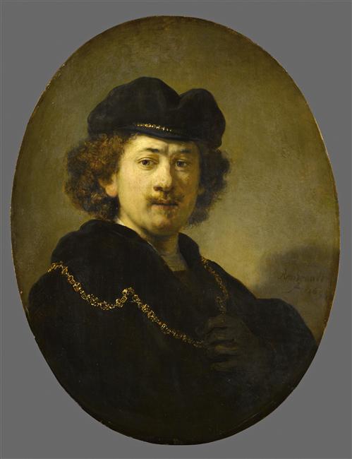 REMBRANDT A LA TOQUE ET A LA CHAINE D'OR_0