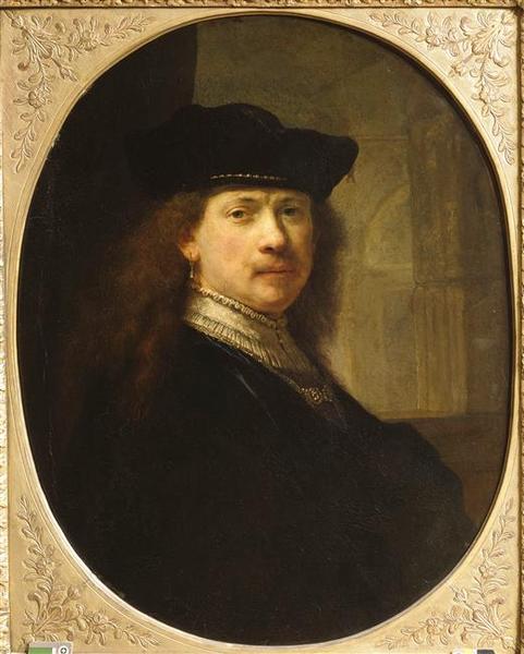 REMBRANDT A LA TOQUE SUR FOND D'ARCHITECTURE_1