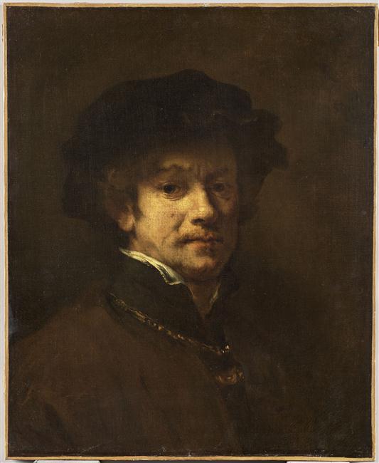 REMBRANDT AVEC TOQUE ET CHAINE D'OR_0