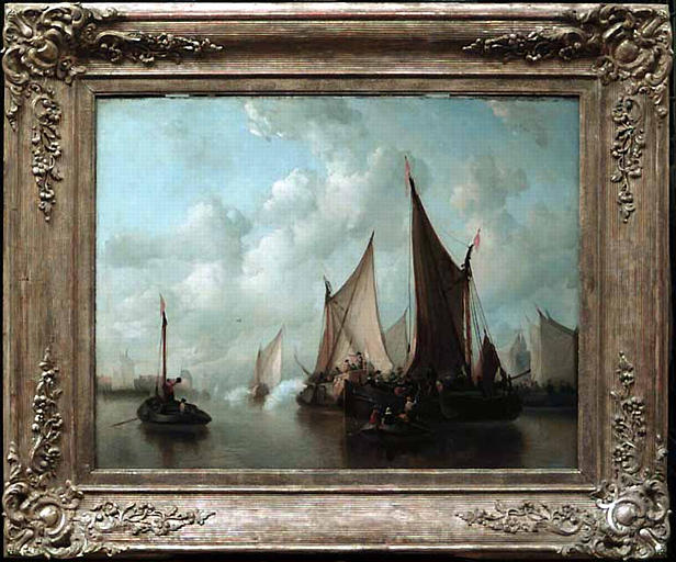 Arrivée de hauts personnages dans un port hollandais du 17ème siècle_1