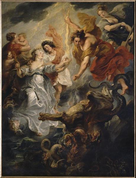 LA RECONCILIATION DE LA REINE ET DE SON FILS APRES LA MORT DU CONNETABLE LE 15 DECEMBRE 1621_0