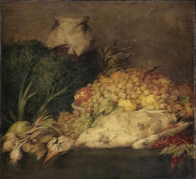 Canard et légumes, dit aussi Oie déplumée, légumes et fruits_0