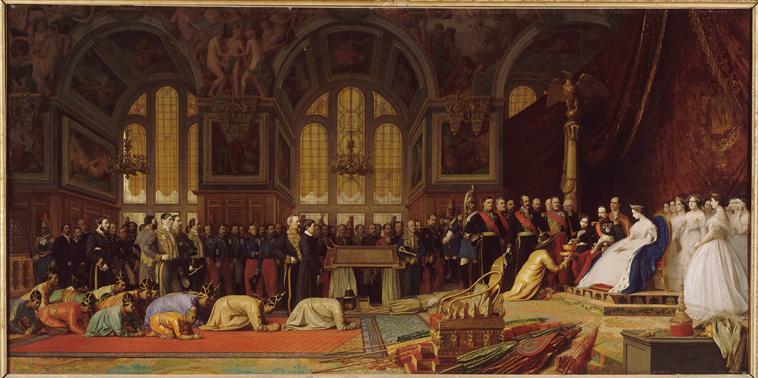 RECEPTION DES AMBASSADEURS SIAMOIS PAR L'EMPEREUR NAPOLEON III AU PALAIS DE FONTAINEBLEAU. 27 JUIN 1861_0