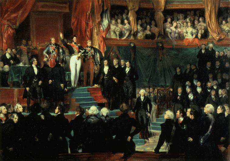 LE ROI LOUIS-PHILIPPE 1ER PRETE SERMENT, EN PRESENCE DES CHAMBRES DE MAINTENIR LA CHARTE DE 1830.9 AOUT 1830_0