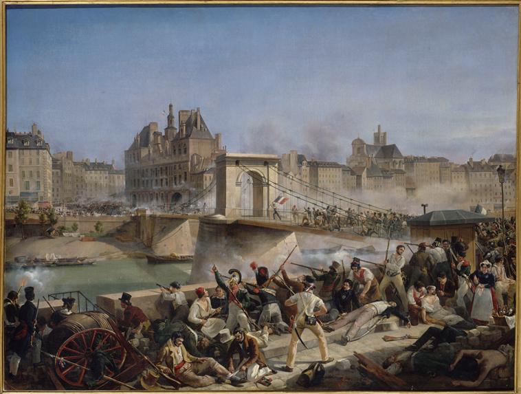 PRISE DE L'HOTEL DE VILLE : LE PONT D'ARCOLE.28 JUILLET 1830_0