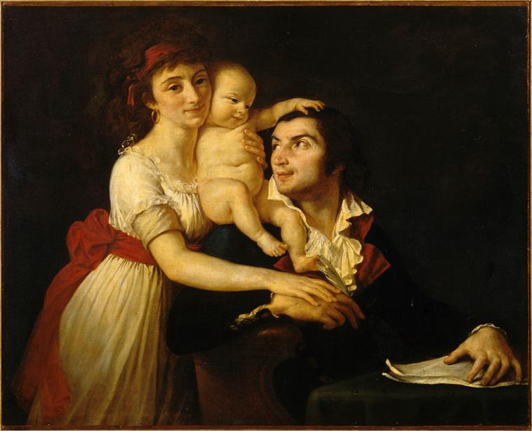 CAMILLE DESMOULINS, SA FEMME LUCILE ET LEUR FILS ?, David, 1792 vers