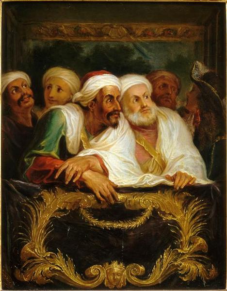 L'AMBASSADEUR DU MAROC ET SA SUITE A LA COMEDIE ITALIENNE A PARIS.FEVRIER 1682_0