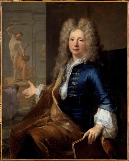 Portrait de Louis de Boullogne le jeune, peintre (1654-1733), devant une séance de pose d'après le modèle vivant à l'Académie Royale de Peinture_0