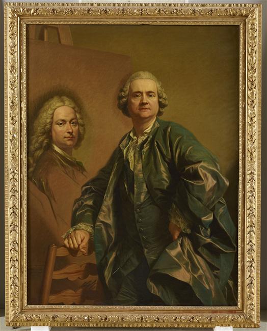 LOUIS-MICHEL VAN LOO PEIGNANT LE PORTRAIT DE SON PERE JEAN-BAPTISTE VAN LOO_1