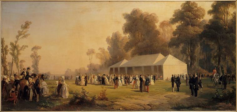 DEJEUNER OFFERT A LA REINE VICTORIA SOUS LA TENTE AU MONT D'ORLEANS, EN FORET D'EU. 4 SEPTEMBRE 1843, 2H DE L'APRES MIDI_0