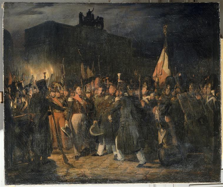 LOUIS-PHILIPPE 1ER AU MILIEU DE LA GARDE NATIONALE.5 JUIN 1832, François Auguste Biard, 2e quart 19e siècle