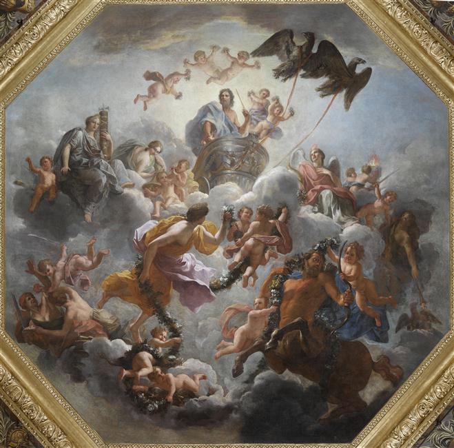 JUPITER ACCOMPAGNE DE LA JUSTICE ET DE LA PIETE, Noël Coypel, 3e quart 17e siècle