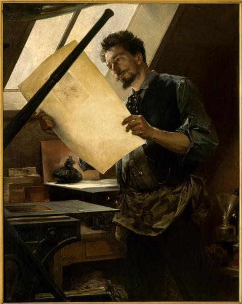 FELICIEN ROPS DANS SON ATELIER (1844-1929)_0