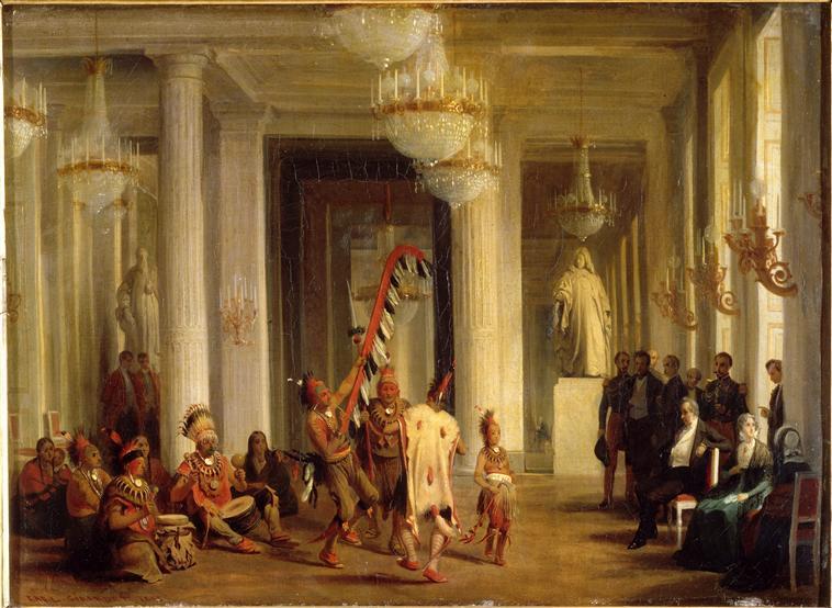Louis-Philippe assistant dans un salon des Tuileries à la danse d'indiens hovas. 21 avril 1845_0